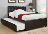 JANNA Dark Brown Platform Bed with Twin Trundle