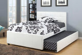 JANNA White Platform Bed with Twin Trundle