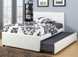 JANNA White Platform Bed with Twin Trundle
