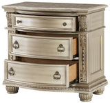 JARISSA Silver Bedroom Set with Real Marble