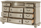 JARISSA Silver 69" x 41" Height Dresser with Marble Top