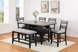 JAVIAN Black 42" Wide Counter Height Bench
