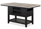 JAVIAN Black and Gray 60" x 40" Counter Height Table