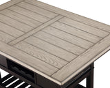 JAVIAN Black and Gray 60" x 40" Counter Height Table