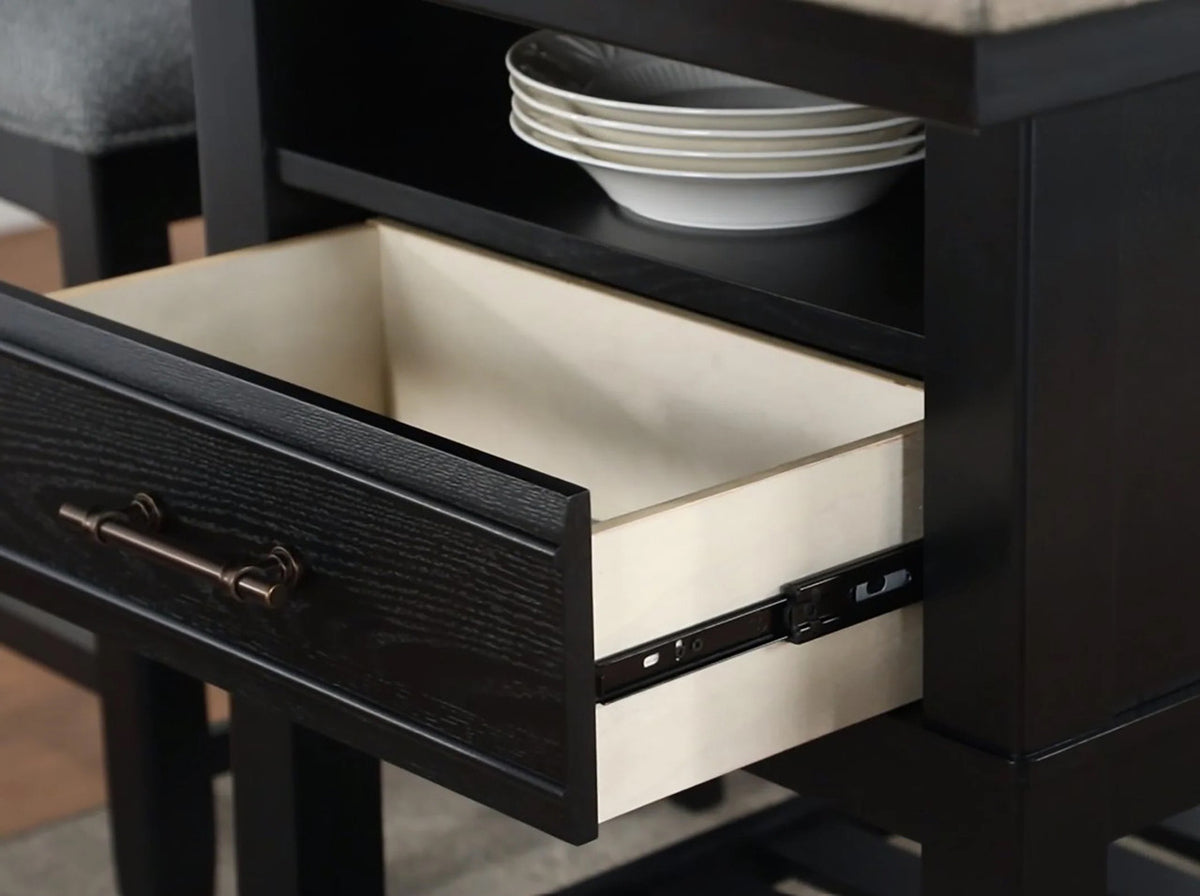 JAVIAN Black 6 Piece Counter Height Set