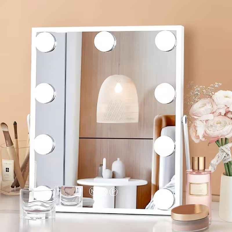 JAZELLE White 10" x 12" Hollywood Vanity Mirror