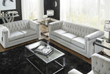 GEMINA Neutral Gray Velvet 93" Wide Sofa