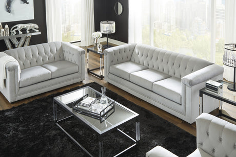 GEMINA Neutral Gray Velvet 42" Wide Arm Chair