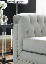 GEMINA Neutral Gray Velvet 93" Wide Sofa