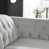 GEMINA Neutral Gray Velvet Sofa & Loveseat