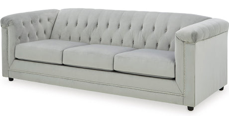 GEMINA Neutral Gray Velvet 93" Wide Sofa