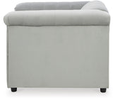 GEMINA Neutral Gray Velvet 42" Wide Arm Chair