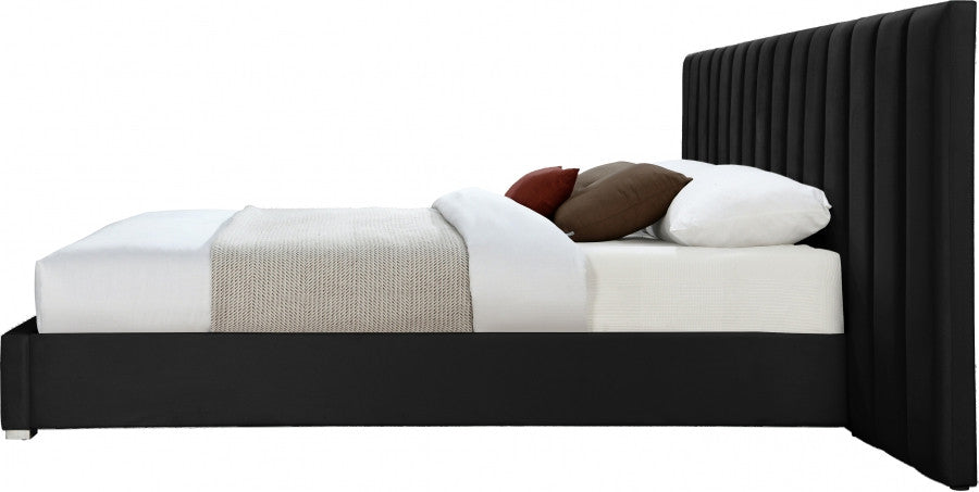JESIQUE Black Velvet Bed
