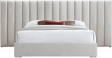 JESIQUE Cream Velvet Bed