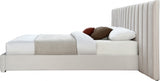 JESIQUE Cream Velvet Bed
