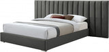 JESIQUE Gray Velvet Bed