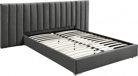 JESIQUE Gray Velvet Bed