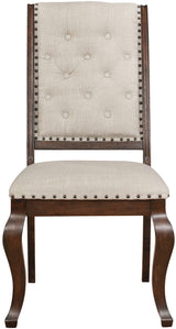 JILIAN Dark Brown 9 Piece Dining Room Set with Arm Chairs