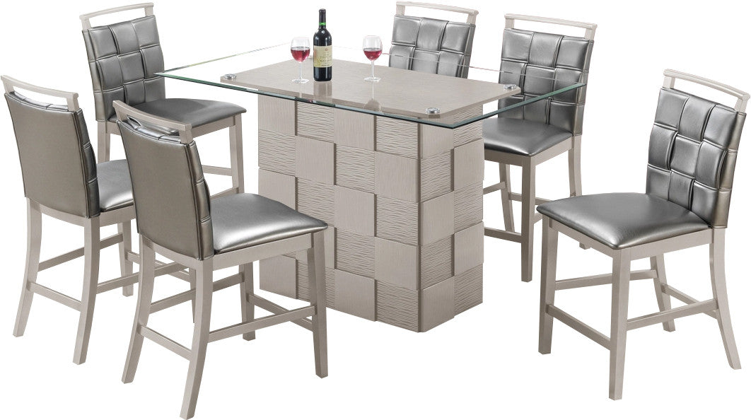 JIMAT 7 Piece Counter Height Set