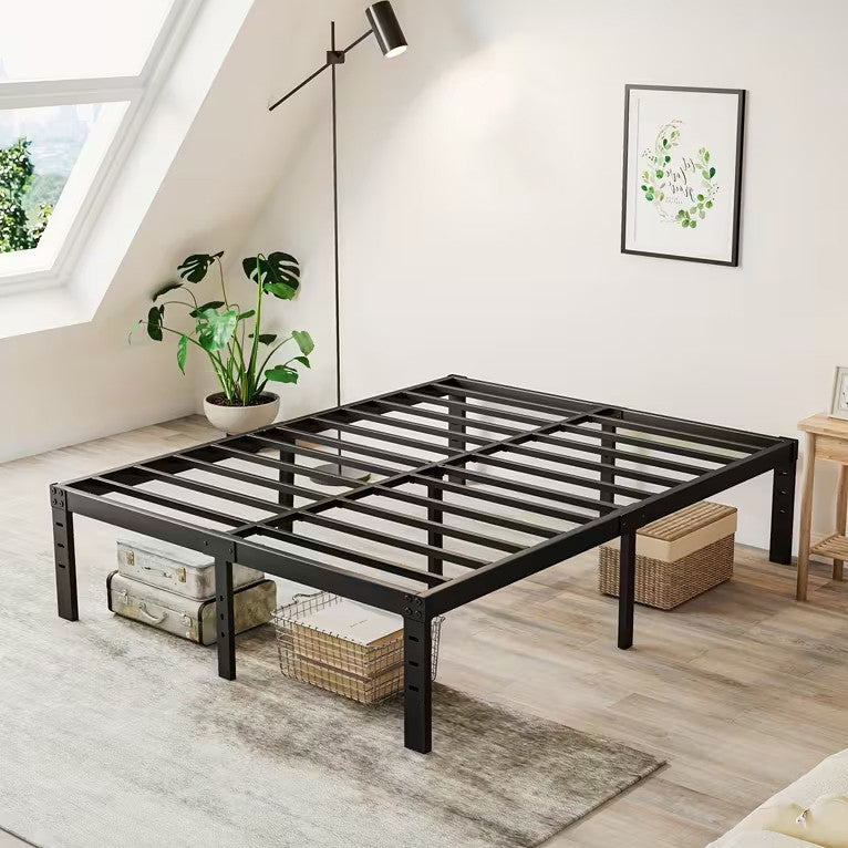 JIMMA Black Metal 14" Height Platform Bed