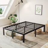 JIMMA Black Metal 14" Height Platform Bed