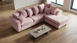 JOICO Pink Velvet & Corduroy 107" x 80" Sectional