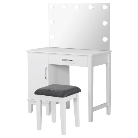 JUDY White 36" Wide LED Vanity & Stool (RTA)