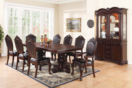 DOWNEY Dark Cherry 9 Piece Dining Set