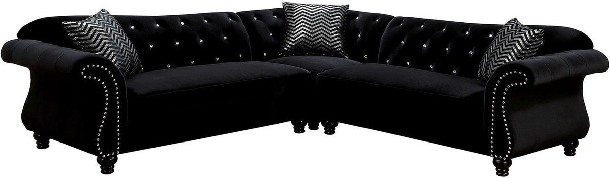 YULIETTE Black 99" Wide Sectional