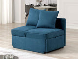 JAKE Blue 71" Wide Chaise Lounge Sofa Bed