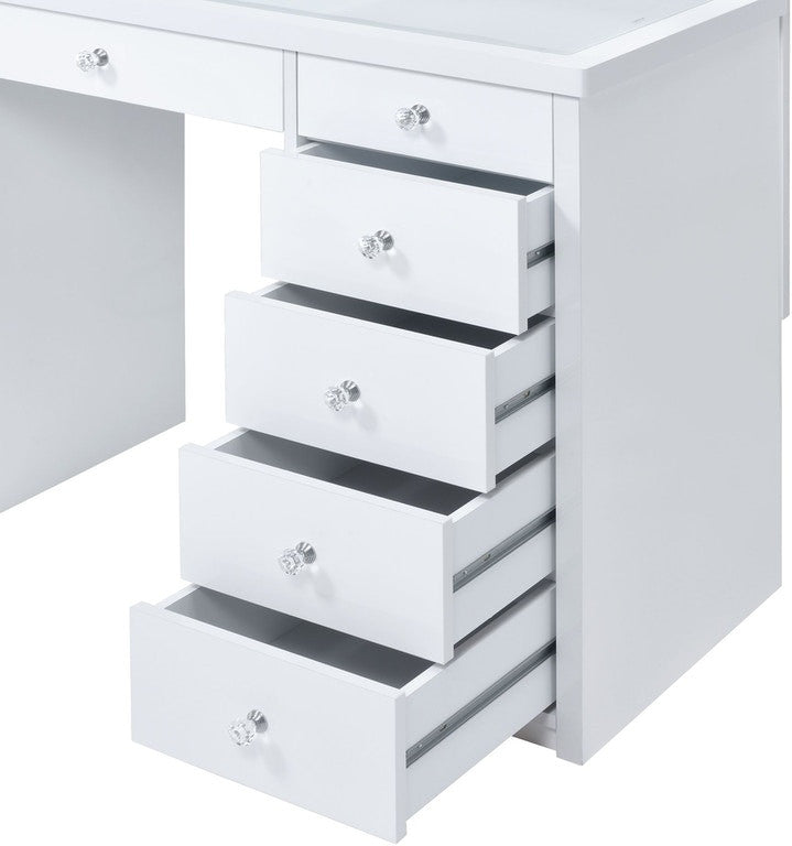 KAYSON White 47" Wide Vanity Desk and Mirror (RTA)