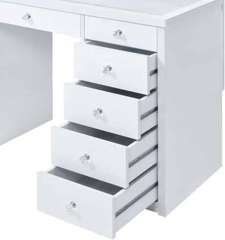 KAYSON White 47" Wide Vanity Desk and Mirror (RTA)