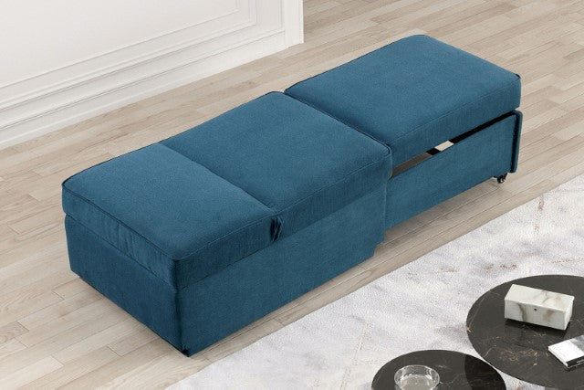 JAKE Blue 71" Wide Chaise Lounge Sofa Bed