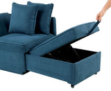 JAKE Blue 71" Wide Chaise Lounge Sofa Bed