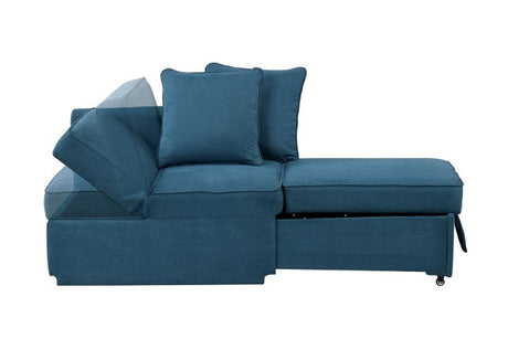 JAKE Blue 71" Wide Chaise Lounge Sofa Bed