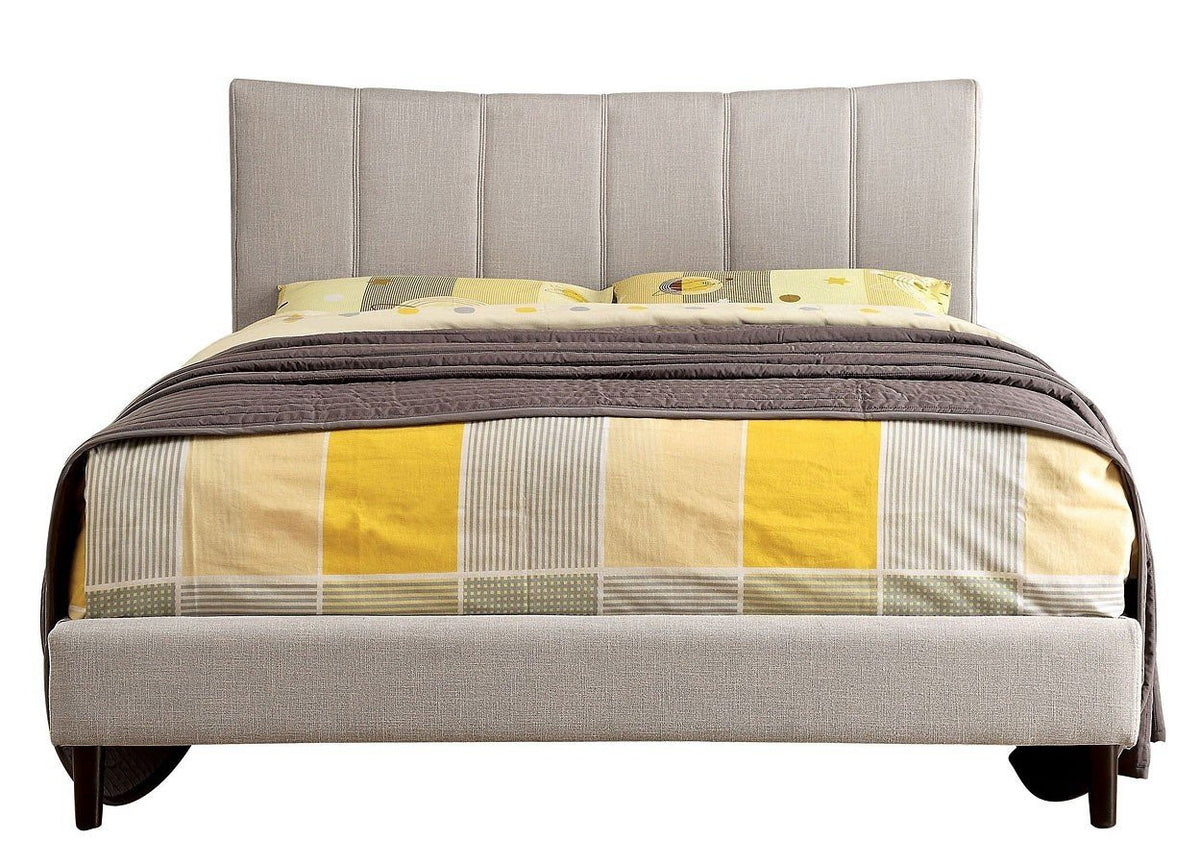 JENKINS Beige Upholstered Bed