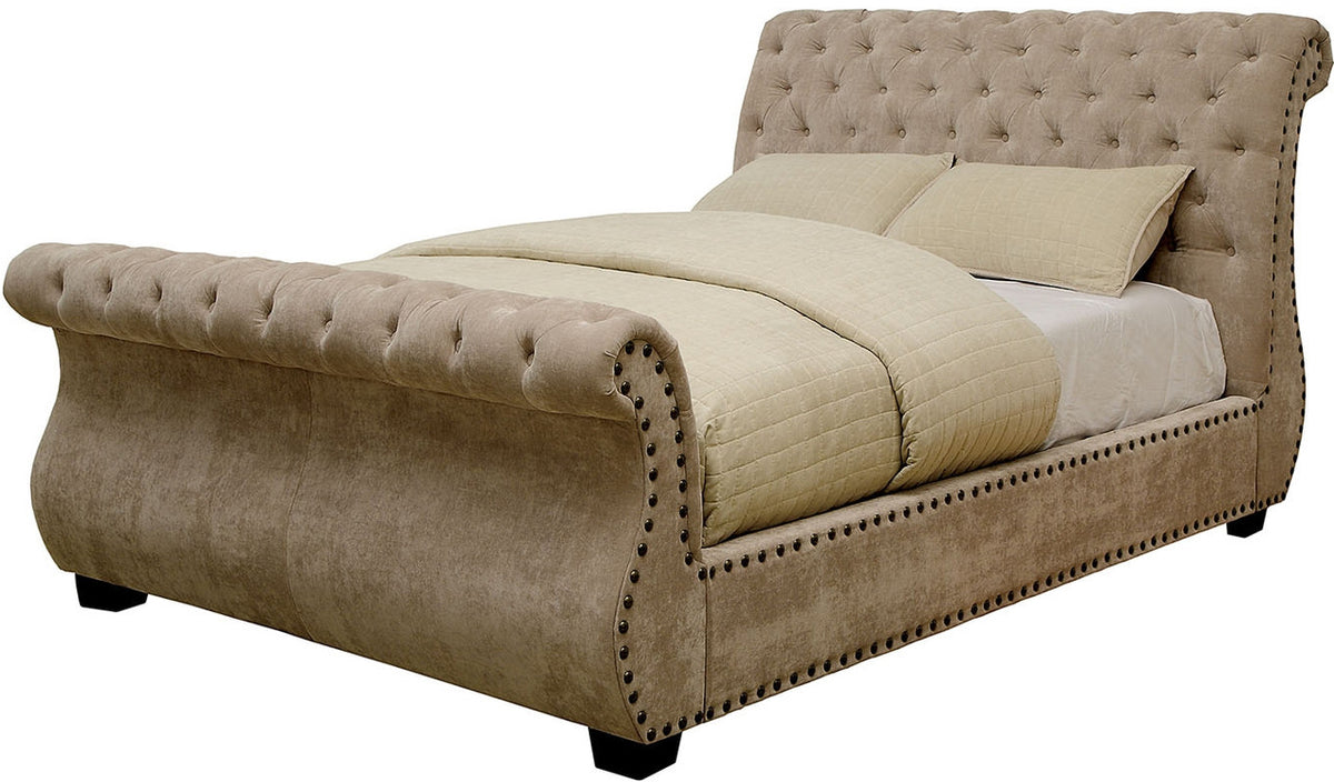 JENSEN Mocha Sleigh Bed