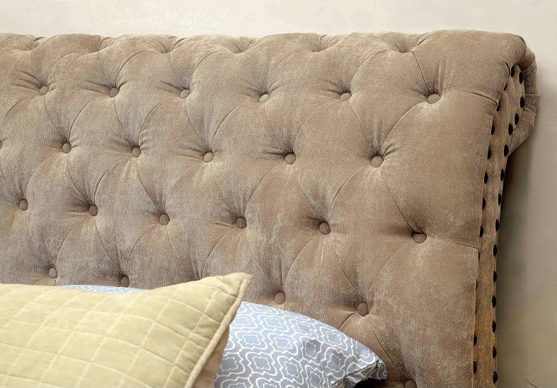 JENSEN Mocha Sleigh Bed