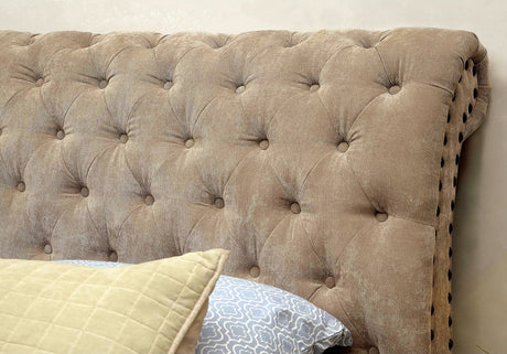 JENSEN Mocha Sleigh Bed