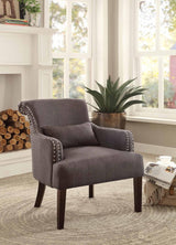 Jeny Chocolate Nail Head Accent Chair