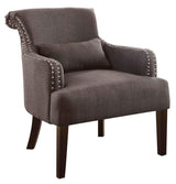 Jeny Chocolate Nail Head Accent Chair