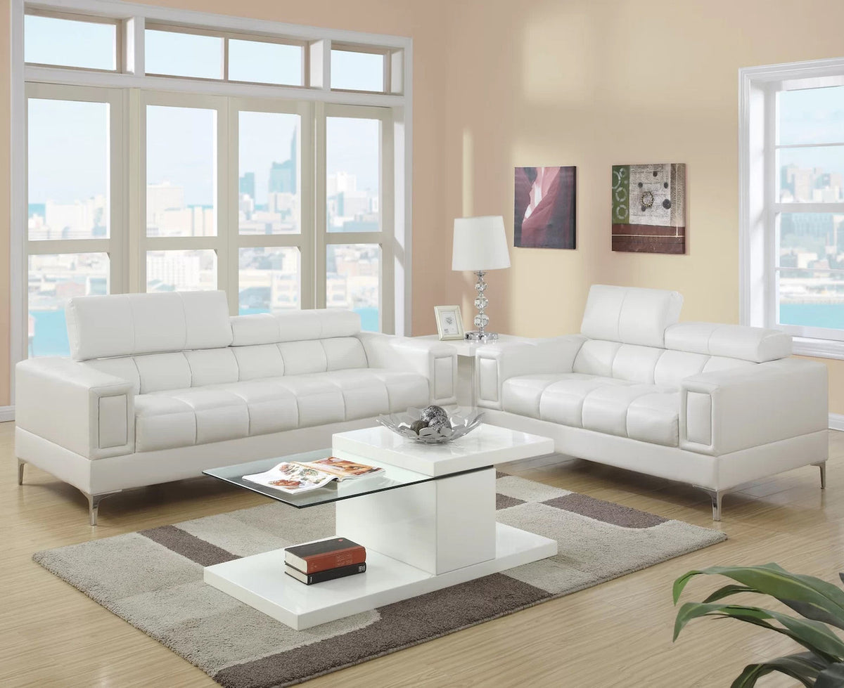 JERMEI White Livingroom Set