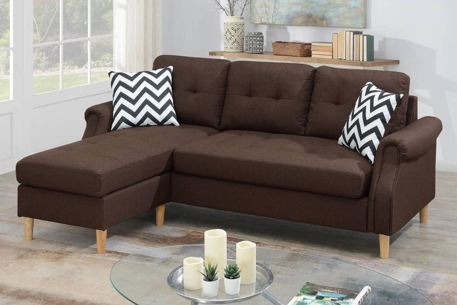 JOLANTE Brown Sofa Chaise
