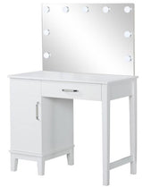 JUDY White 36" Wide LED Vanity & Stool (RTA)