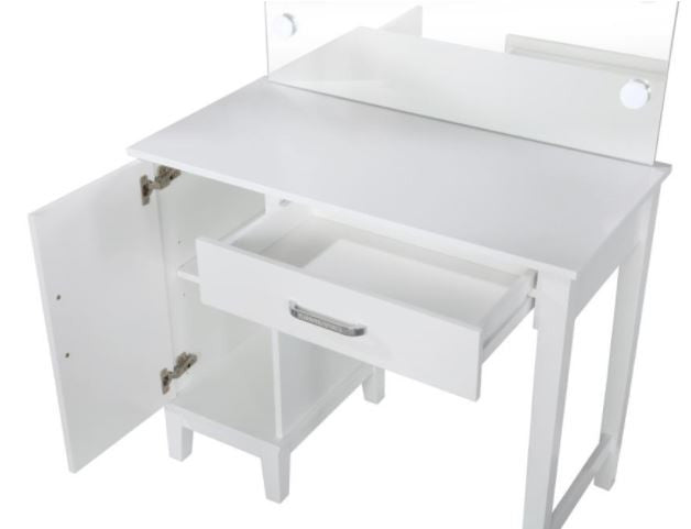 JUDY White 36" Wide LED Vanity & Stool (RTA)