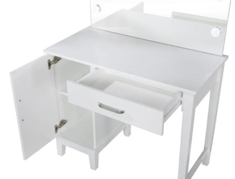 JUDY White 36" Wide LED Vanity & Stool (RTA)