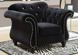 YULIETTE Black 47" Wide Arm Chair