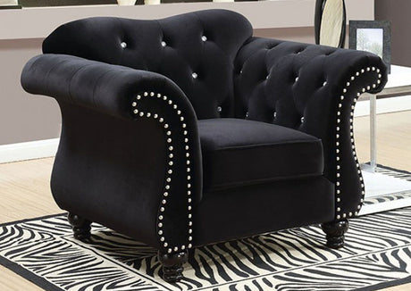 YULIETTE Black 47" Wide Arm Chair
