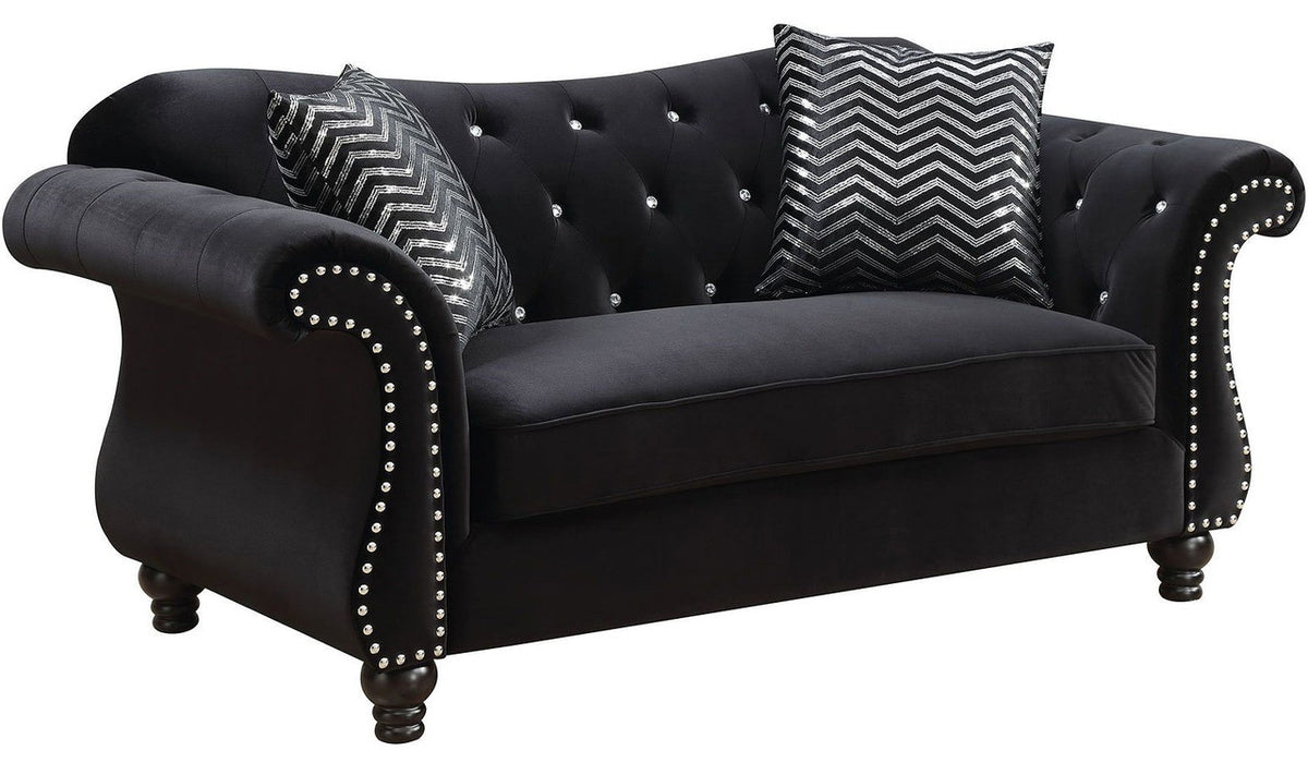 YULIETTE Black 76" Wide Loveseat