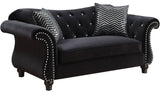YULIETTE Black 76" Wide Loveseat